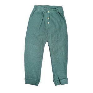 Little Co. Size 5T Toddler Waffle Knit Jogger Pants With Button Front In Sage Gr